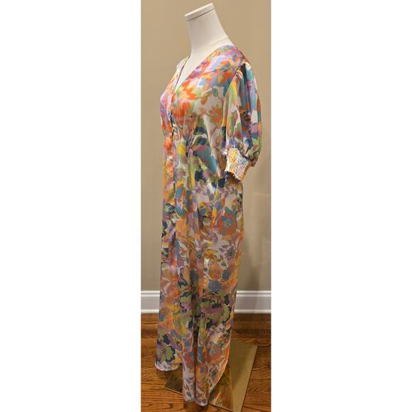 Never Fully Dressed Lindos Maxi Tea Dress Blossom Wedding Puff Sleeve Size 12 - Picture 5 of 11